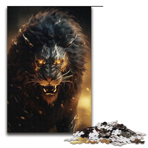 Puzzle für Erwachsene mit 1000 Teilen, Löwen-Puzzle, Denkspiel, Weihnachts- und Geburtstagsgeschenk (Größe 38 x 26 cm) von WGLINGX