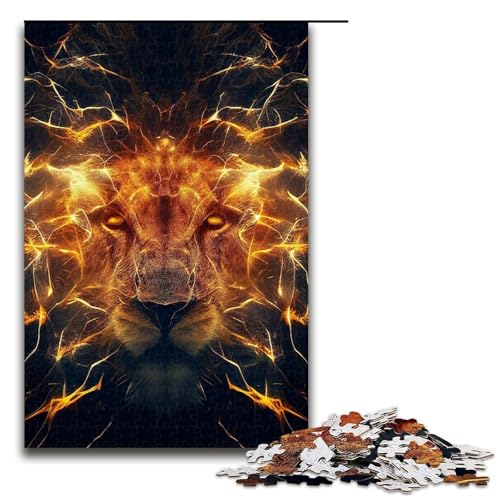 Puzzle für Erwachsene mit 1000 Teilen, Löwen-Puzzle, Denkspiel, Weihnachts- und Geburtstagsgeschenk (Größe 50 x 75 cm) von WGLINGX
