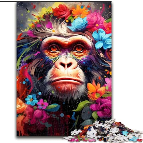 Puzzle für Erwachsene mit 1000 Teilen, Motiv: Affen, ideales Weihnachts- oder Geburtstagsgeschenk, Partyspiel-Spielzeug (Größe 26x38cm) von WGLINGX