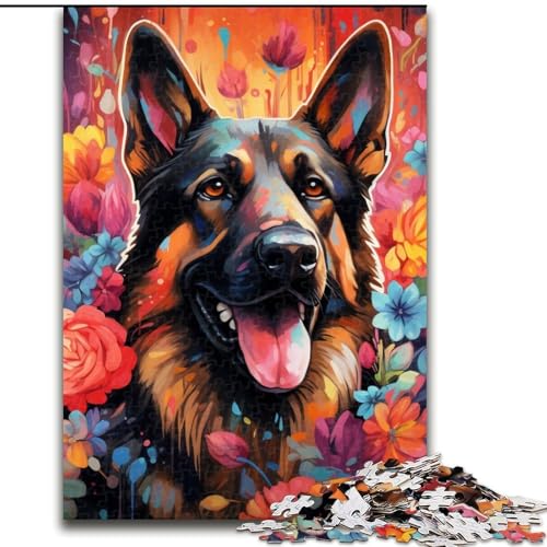 Puzzle für Erwachsene mit 1000 Teilen, Motiv: Deutscher Schäferhund, ideales Weihnachts- oder Geburtstagsgeschenk, Partyspiel-Spielzeug (Größe 26x38cm) von WGLINGX