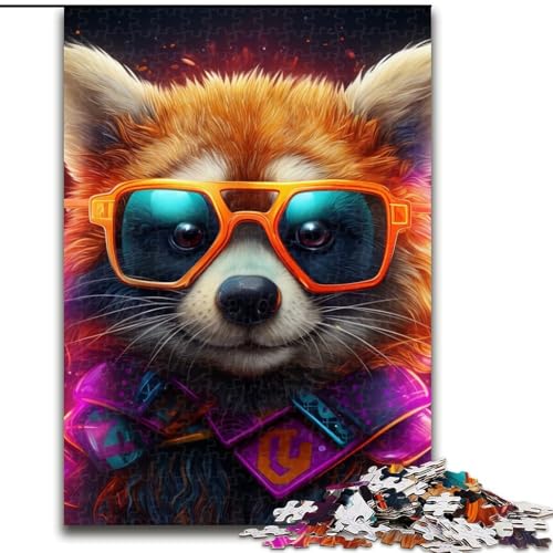 Puzzle für Erwachsene mit 1000 Teilen, Neonbrille, Panda-Puzzle, ideales Weihnachts- oder Geburtstagsgeschenk, Partyspiel-Spielzeug (Größe 26x38cm) von WGLINGX