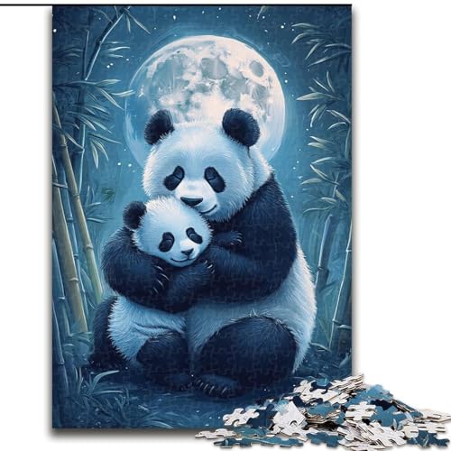 Puzzle für Erwachsene mit 1000 Teilen, Panda, 1000-teiliges Puzzle, Familienaktivität, einzigartiges Geschenk für Feiertage und Geburtstage (Größe 26x38cm) von WGLINGX