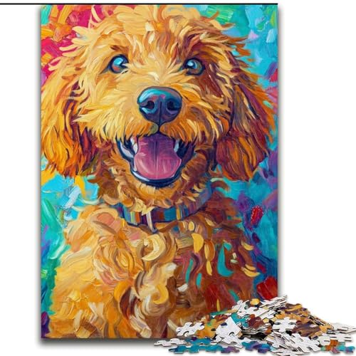 Puzzle für Erwachsene mit 1000 Teilen, Pudel-Puzzle, 1000 Teile, Puzzle, Familienbindungsaktivität, Heimdeko-Geschenk, Familienspielzeugspiel (Größe 26x38cm) von WGLINGX