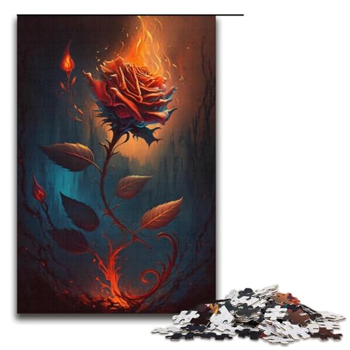 Puzzle für Erwachsene mit 1000 Teilen, Rosen-Puzzle, Denkspiel, Weihnachts- und Geburtstagsgeschenk (Größe 38 x 26 cm) von WGLINGX