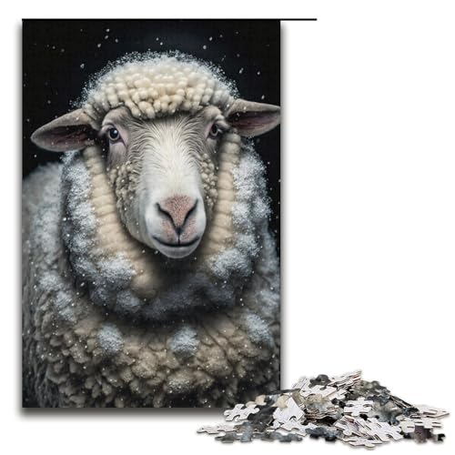 Puzzle für Erwachsene mit 1000 Teilen, Schaf-Puzzle, Denkspiel, Weihnachts- und Geburtstagsgeschenk (Größe 38 x 26 cm) von WGLINGX