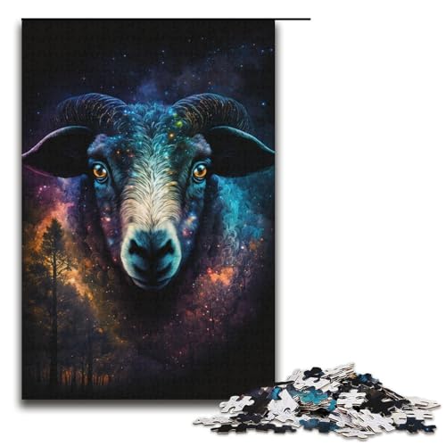 Puzzle für Erwachsene mit 1000 Teilen, Schaf-Puzzle, Denkspiel, Weihnachts- und Geburtstagsgeschenk (Größe 38 x 26 cm) von WGLINGX