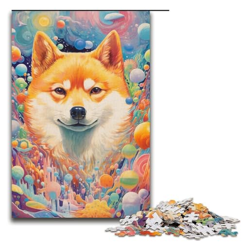 Puzzle für Erwachsene mit 1000 Teilen, Shiba Inu, Denkspiel, Weihnachts- und Geburtstagsgeschenk (Größe 38 x 26 cm) von WGLINGX