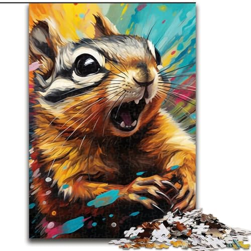Puzzle für Erwachsene mit 1000 Teilen, Streifenhörnchen-Puzzle, ideales Weihnachts- oder Geburtstagsgeschenk, Partyspiel-Spielzeug (Größe 50x75cm) von WGLINGX