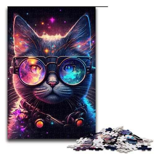Puzzle für Erwachsene mit 1000 Teilen, Tierkätzchen mit Brille, Denkspiel, anspruchsvoll, Aber lustig und humorvoll, 50 x 75 cm Puzzle für Erwachsene mit 1000 Teilen, Tierkätzchen mit Brille, Denkspiel, anspruchsvoll, Aber lustig und humorvoll, 50 x 75 cm von WGLINGX