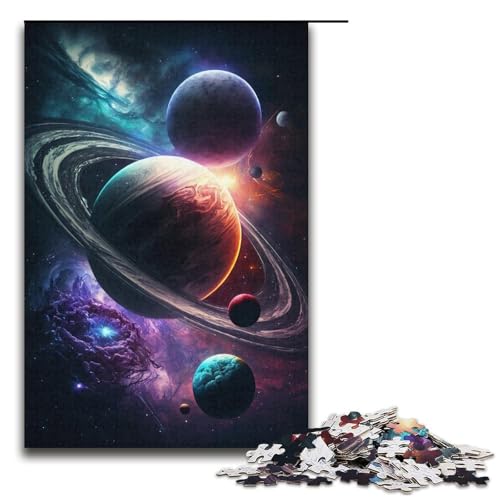 Puzzle für Erwachsene mit 1000 Teilen, Universum-Planeten-Puzzle, stärkt die Liebe zwischen Paaren, für Teenager ab 14 Jahren (Größe 38 x 26 cm) von WGLINGX
