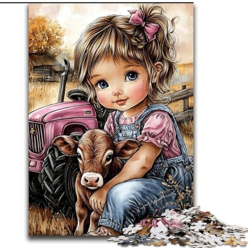 Puzzle für Erwachsene mit 1000 Teilen, Yak und kleines Mädchen, 1000-teiliges Puzzle zur Stärkung der Familienbindung, einzigartiges Geschenk für Feiertage und Geburtstage (Größe 26x38cm) von WGLINGX