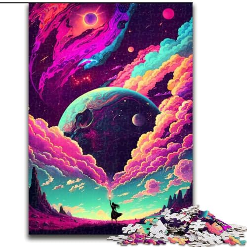 Puzzle für Erwachsene mit 1000 Teilen, farbenfrohes Kosmos-Galaxie-Puzzle mit 1000 Teilen, anspruchsvolles Denkspiel für Teenager, perfekt als Heimdekoration oder Geschenk, Größe 50x75cm von WGLINGX