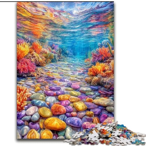 Puzzle für Erwachsene mit 1000 Teilen, farbige Kieselsteine, Puzzle mit 1000 Teilen, Heimdekorationsgeschenk, Denkspiel (Größe 26x38cm) von WGLINGX