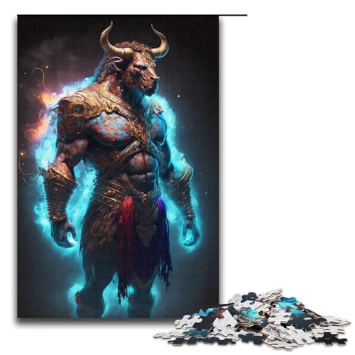 Puzzle für Erwachsene mit 1000 Teilen, gepanzerter Minotaurus, Denkspiel, anspruchsvoll, Aber unterhaltsam und humorvoll, 38 x 26 cm von WGLINGX