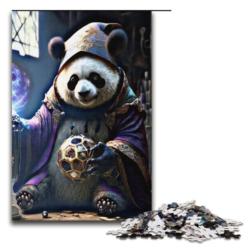 Puzzle für Erwachsene mit 1000 Teilen, magischer Panda, Denkspiel, Weihnachts- und Geburtstagsgeschenk (Größe 38 x 26 cm) von WGLINGX
