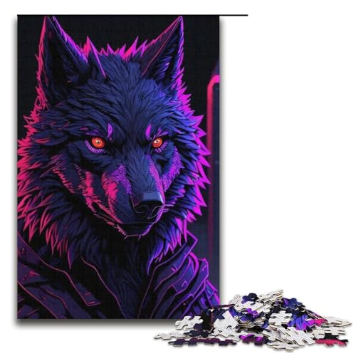 Puzzle für Erwachsene mit 1000 Teilen, magischer Wolf, Denkspiel, Weihnachts- und Geburtstagsgeschenk (Größe 38 x 26 cm) von WGLINGX