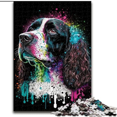 Puzzle für Erwachsene mit 1000 Teilen, schöner bunter Hund, 1000 Teile, Puzzle-Geschenke, spannende Aktivität für den Spieleabend mit der Familie (Größe 26x38cm) von WGLINGX