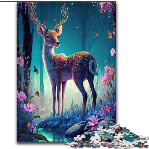 Puzzle für Erwachsene mit 1000 Teilen, süßes Hirsch-Blumen-Puzzle, 1000 Teile, anspruchsvolles Denkspiel für Teenager, perfekt als Heimdekoration oder Geschenk, Größe 26x38cm Puzzle für Erwachsene mit 1000 Teilen, süßes Hirsch-Blumen-Puzzle, 1000 Teile, anspruchsvolles Denkspiel für Teenager, perfekt als Heimdekoration oder Geschenk, Größe 26x38cm von WGLINGX