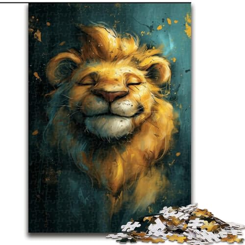 Puzzle für Erwachsene mit 1000 Teilen, süßes kleines gelbes Löwen-Puzzle mit 1000 Teilen, Geburtstage, Feiertage und zur Heimdekoration (Größe 50x75cm) von WGLINGX