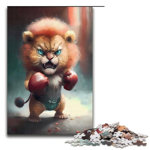 Puzzle für Erwachsene mit 1000 Teilen, wütendes Löwenjunges und Boxer-Puzzle für Erwachsene, Papppuzzles, Familienspiele, Weihnachts- und Geburtstagsgeschenke, 38 x 26 cm Puzzle für Erwachsene mit 1000 Teilen, wütendes Löwenjunges und Boxer-Puzzle für Erwachsene, Papppuzzles, Familienspiele, Weihnachts- und Geburtstagsgeschenke, 38 x 26 cm von WGLINGX