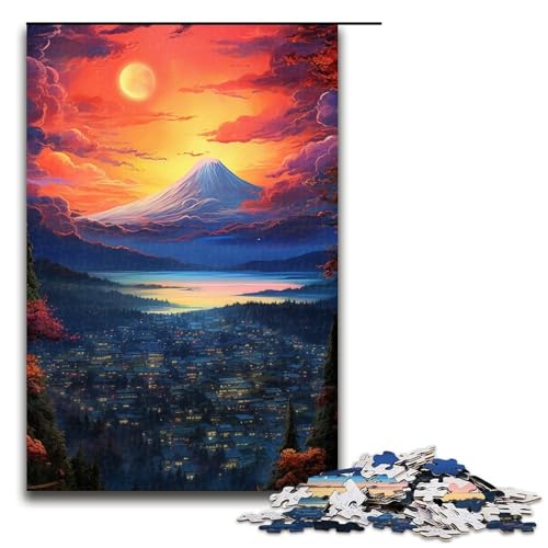 Puzzle für Erwachsene mit 1000 Teilen. Sonnenuntergang am Berg Fuji. Denksportaufgabe für Erwachsene ganze Familie (Größe 50 x 75 cm). von WGLINGX