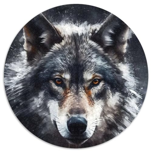 Puzzle für Erwachsene mit Wolfsporträt in Anthrazit, 1000 Teile, anspruchsvolles Denkspiel, Familienaktivität, Heimdekoration, (67,5x67,5cm) von WGLINGX