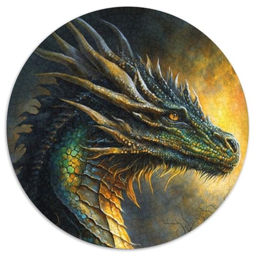 Puzzle für Erwachsene mit grünem fliegendem Drachen, 1000 Teile, Eltern, Partner, Freunde – ab 14 Jahren (67,5x67,5cm) von WGLINGX