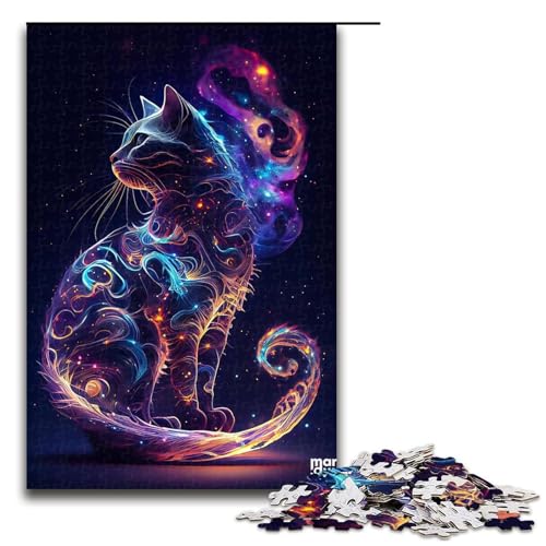 Puzzle für Erwachsene und Jugendliche, Weltraumkatze, 1000 Teile, Holzpuzzle, 50 x 75 cm Puzzle für Erwachsene und Jugendliche, Weltraumkatze, 1000 Teile, Holzpuzzle, 50 x 75 cm von WGLINGX