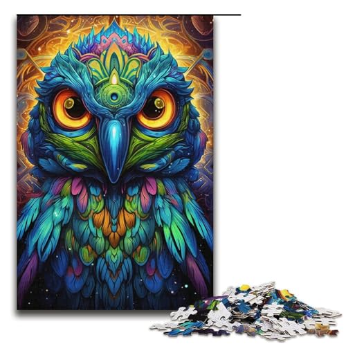 Puzzle für Erwachsene und Jugendliche, buntes Papageien-Puzzle, 1000 Teile, aus Pappe (Größe 38 x 26 cm) von WGLINGX
