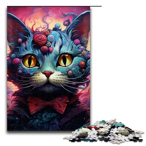Puzzle für Erwachsene und Jugendliche, psychedelische Katzenkunst, 1000-teiliges Holzpuzzle, 50 x 75 cm Puzzle für Erwachsene und Jugendliche, psychedelische Katzenkunst, 1000-teiliges Holzpuzzle, 50 x 75 cm von WGLINGX