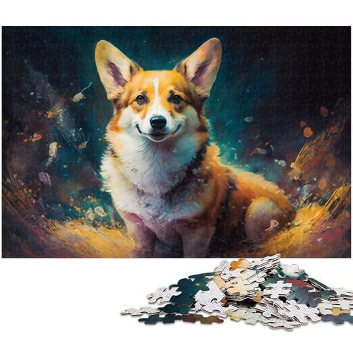 Puzzle für Erwachsene und Teenager, Corgi, 1000-teiliges Puzzle für Erwachsene und Familien, tolles Geschenk für Erwachsene (Größe 38 x 26 cm) von WGLINGX