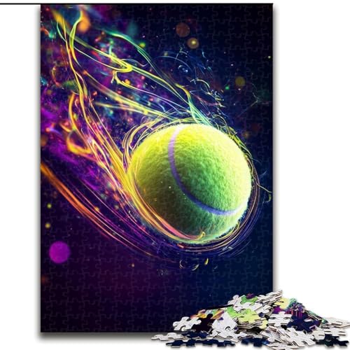Puzzle mit 1000 Teilen, „Einen Tennisball Schlagen“, Puzzle für Erwachsene, Familienaktivitätsspiel für Teenager, anspruchsvolles Denkspiel (Größe 26x38cm) von WGLINGX