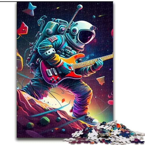 Puzzle mit 1000 Teilen, Astronaut spielt Gitarre, Puzzle mit 1000 Teilen für Erwachsene, Familienaktivitätsspiel für Teenager, anspruchsvolles Denkspiel (Größe 38x26cm) von WGLINGX