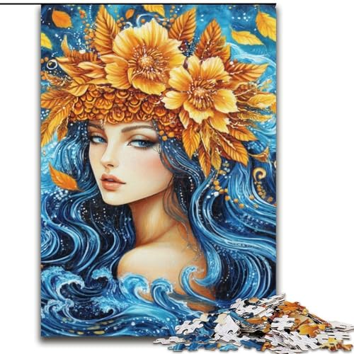 Puzzle mit 1000 Teilen, Blumenmädchen-Puzzle, 1000 Teile, Spaß für die ganze Familie, Basteln, perfekt für Geburtstage, Feiertage (Größe 50x75cm) von WGLINGX