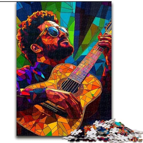 Puzzle mit 1000 Teilen, Gitarrenspiel-Puzzle für Erwachsene, Familienaktivitätsspiel für Teenager, anspruchsvolles Denkspiel (Größe 26x38cm) von WGLINGX