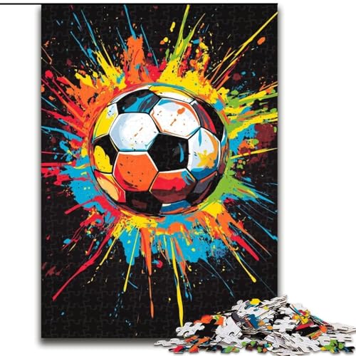 Puzzle mit 1000 Teilen, Graffiti-Fußball-Puzzle, 1000 Teile, Spaß für die ganze Familie, Basteln, perfekt für Geburtstage, Feiertage (Größe 50x75cm) von WGLINGX