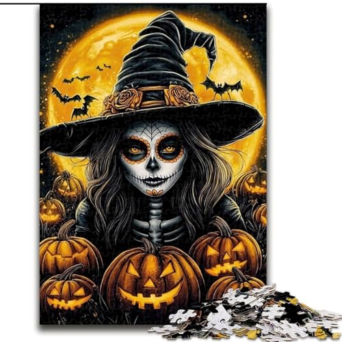 Puzzle mit 1000 Teilen, Halloween-Hexen-Puzzle, 1000 Teile, perfekt für Teenager und Familien, (Größe 50x75cm) von WGLINGX