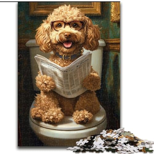 Puzzle mit 1000 Teilen, Happy Goldendoodle, Puzzle mit 1000 Teilen, Spaß für die ganze Familie, Basteln, perfekt für Geburtstage, Feiertage (Größe 26x38cm) von WGLINGX