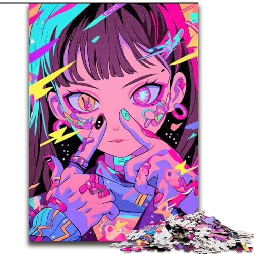 Puzzle mit 1000 Teilen, Psychedelic Art, Puzzle mit 1000 Teilen, Spaß für die ganze Familie, Basteln, perfekt für Geburtstage, Feiertage (Größe 26x38cm) von WGLINGX