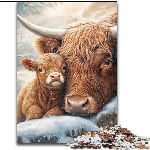 Puzzle mit 1000 Teilen, Yak-Puzzle für Erwachsene, ideal als Dekoration für Zuhause und Büro, Geburtstag (Größe 50x75cm) von WGLINGX