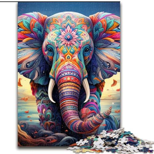 Puzzle mit 1000 Teilen, buntes Elefanten-Motiv, für Teenager und Familien, ideales Geschenk für Weihnachten, Größe 50 x 75 cm. Puzzle mit 1000 Teilen, buntes Elefanten-Motiv, für Teenager und Familien, ideales Geschenk für Weihnachten, Größe 50 x 75 cm. von WGLINGX