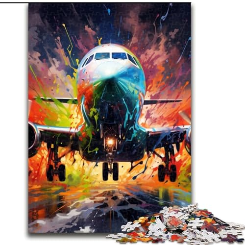 Puzzle mit 1000 Teilen, buntes Flugzeug, unmögliches Puzzle für Erwachsene, Lernspiel, Herausforderungsspielzeug (Größe 26x38cm) von WGLINGX