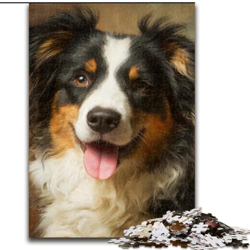 Puzzle mit 1000 Teilen, lächelnder Hund, Puzzle für Erwachsene, Familienaktivitätsspiel für Teenager, anspruchsvolles Denkspiel (Größe 50x75cm) von WGLINGX