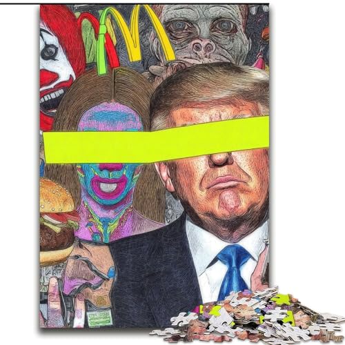 Puzzle mit 1000 Teilen, psychedelische Kunstpuzzles für Erwachsene, Familienaktivitätsspiel für Teenager, anspruchsvolles Denkspiel (Größe 50x75cm) von WGLINGX