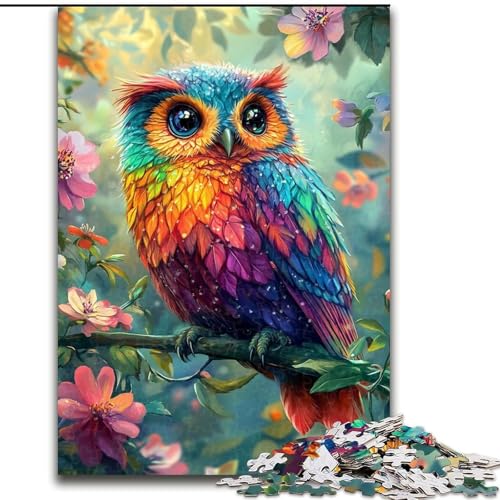 Puzzle mit 1000 Teilen, süße kleine Eule, 1000 Teile, Spaß für die ganze Familie, Basteln, perfekt für Geburtstage, Feiertage (Größe 26x38cm) von WGLINGX