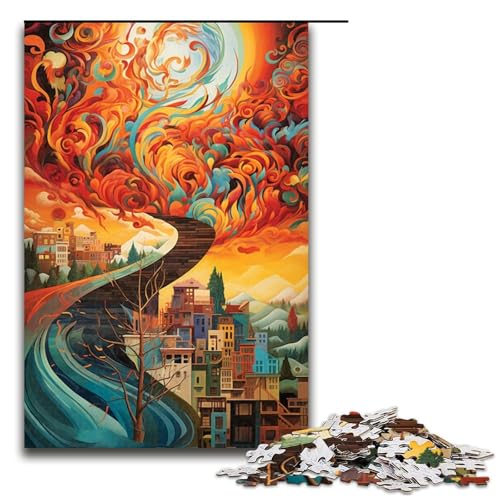 Puzzle mit 1000 Teilen, wunderschöne Landschaft, für Erwachsene, Lernspiele, Staycation, Zeitvertreib für Teenager ab 14 Jahren, 50 x 75 cm von WGLINGX