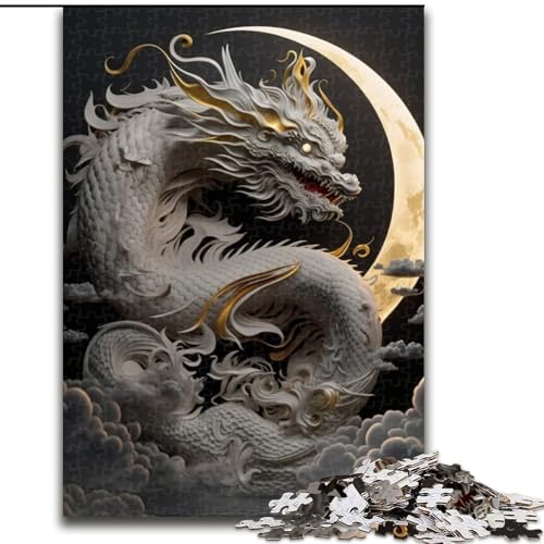 Puzzle mit 1000 Teilen für Erwachsene, „Brave Dragon“, 1000-teiliges, anspruchsvolles Denkspiel für Teenager, perfekt als Heimdekoration oder Geschenk, Größe 50x75cm von WGLINGX