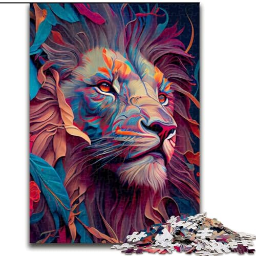 Puzzle mit 1000 Teilen für Erwachsene, „Der stolze Löwe“, 1000-teiliges Puzzle-Geschenk, ideal als Dekoration für Zuhause und das Büro, Geburtstag, Größe 50x75cm von WGLINGX
