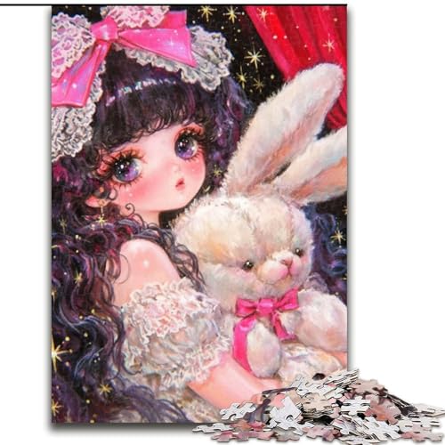 Puzzle mit 1000 Teilen für Erwachsene, Anime-Mädchen-Puzzles für 1000 Teile, Geschenkidee für die Feiertage, humorvolle Kunstwerke, detaillierte Kunstwerke (Größe 50x75cm) von WGLINGX