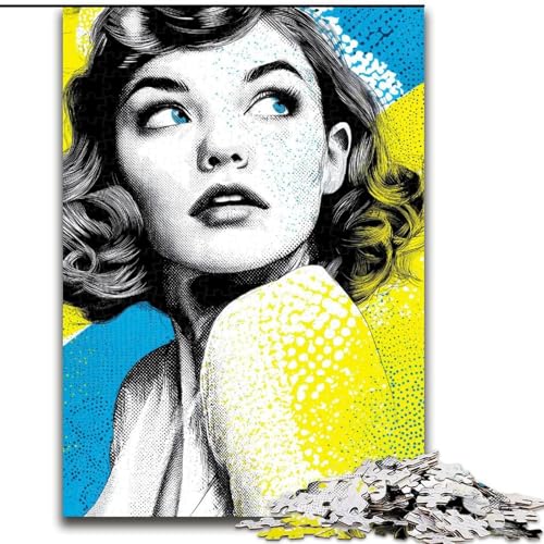 Puzzle mit 1000 Teilen für Erwachsene, Art Girl-Puzzle, geeignet für Geburtstage, Halloween, Thanksgiving, Ostern (Größe 50x75cm) von WGLINGX